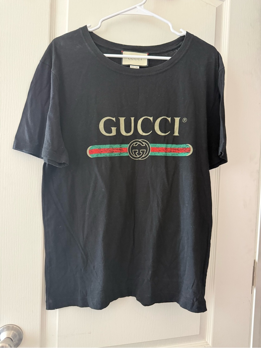 Gucci Black Logo Graphic T-Shirt | Made in Italy | Unisex